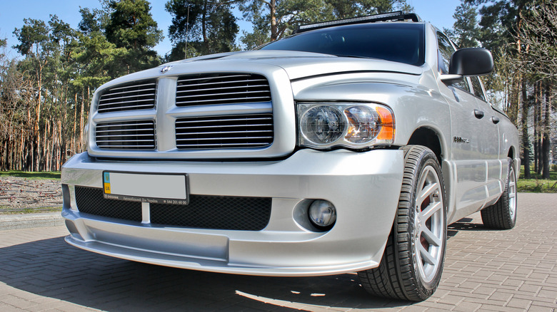 Dodge Ram SRT-10 silver front view