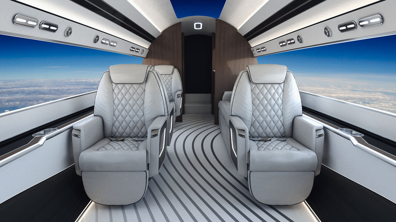 The Interior of the Phantom 3500 jet, showing virtual views of the outside on screens
