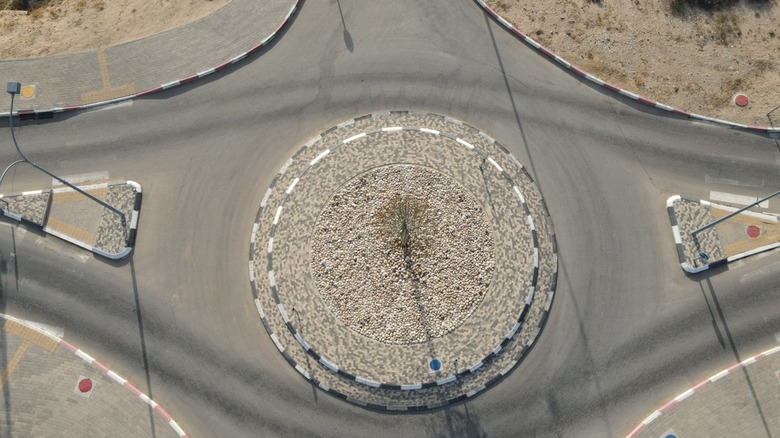 A roundabout intersection