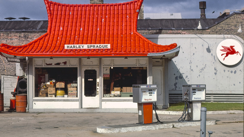 A pagoda gas station in Milwaukee, Wisconsin