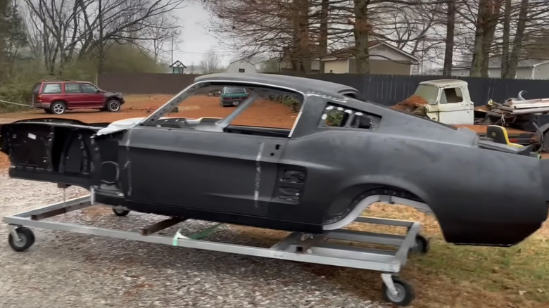 Finished body shell of a 1967 Ford Mustang Fastback