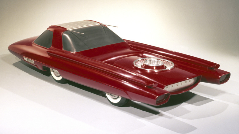 A 1958 Ford Nucleon nuclear-powered car on display