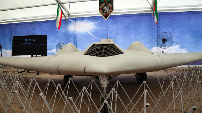 Iran's military displays an American RQ-170 drone in 2019.