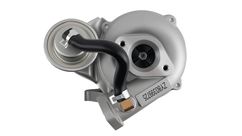 A very tiny turbocharger sold by Maxpeedingrods, among other companies, that can be used to power very small displacement engines.