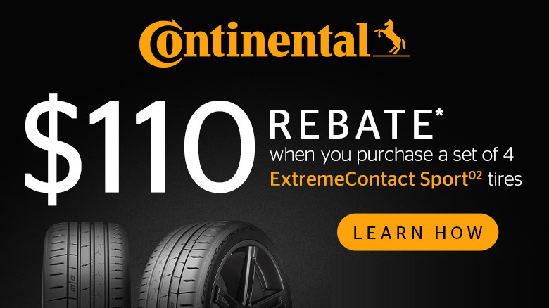Learn how to earn a $110 rebate when you purchase a set of 4 Continental ExtremeContact Sport tires