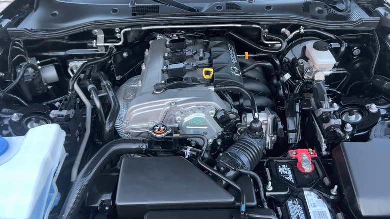 A 2016 Mazda MX-5 ND Miata engine