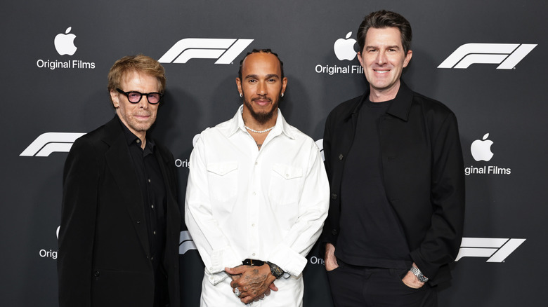 Jerry Bruckheimer, Lewis Hamilton and Joseph Kosinski