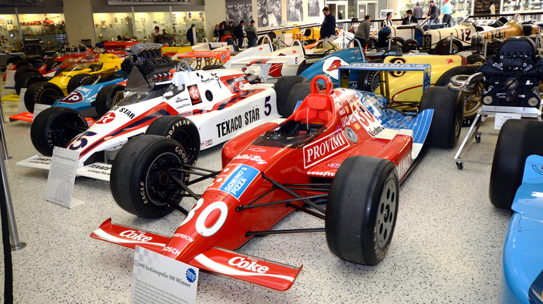 Inside the Indianapolis Motor Speedway Museum.