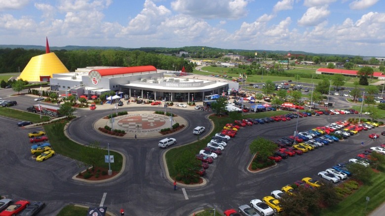An aerial view of the National Corvette Museum.