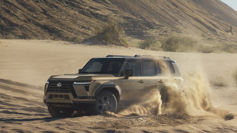 A Lexus GX 550 SUV in the sand