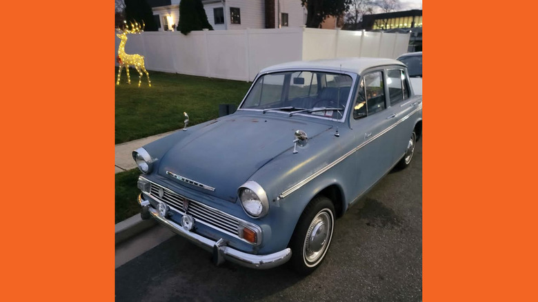 A gray Hillman Minx sedan
