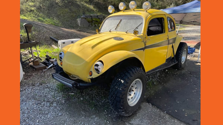 A yellow Baja Bug