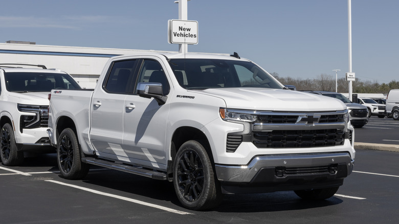 Indianapolis - March 28, 2026: Chevrolet Silverado 1500 Crew LT 4WD truck display. Chevy offers the Silverado 1500 with a 5.3L Ecotec3 V8 engine. MY:2026