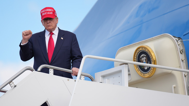 U.S. President Donald Trump departs Air Force One on October 30, 2025 at Joint Base Andrews, Maryland.