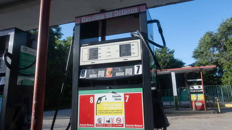 A gas pump at one of Cuba's gas stations.