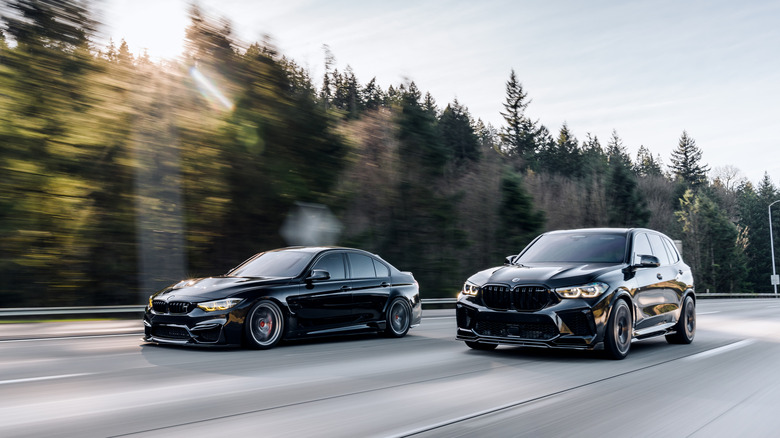 Seattle, WA, USAMarch 4, 2026BMW M3 and X5 driving on the street