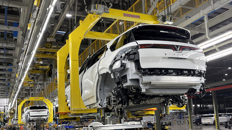 Tour of the Vinfast factory where the new Vinfast Electric Vehicles, VF8 EV, are built from the ground up on July 26, 2022 in HAI PHONG, Vietnam.