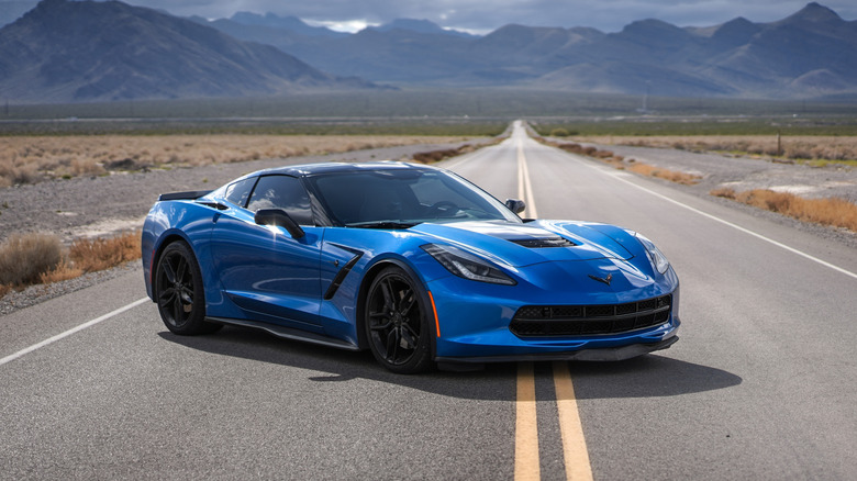 C7 Corvette in the Mojave desert.