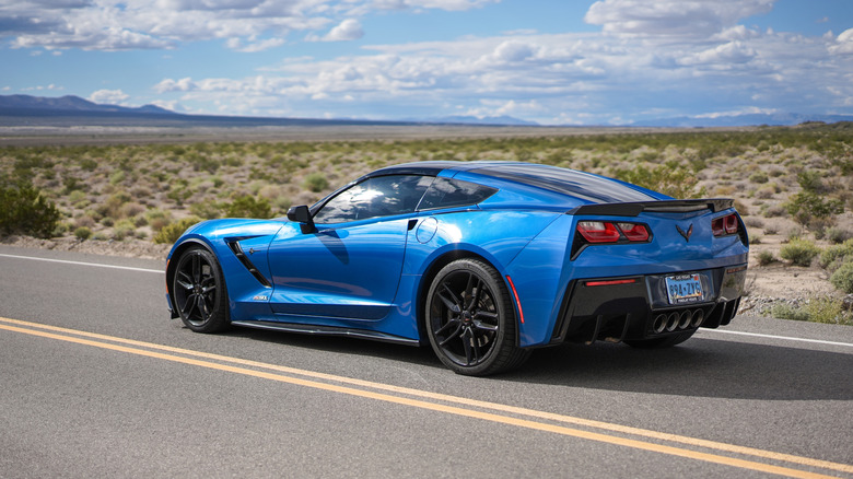 C7 Corvette in the Mojave desert.