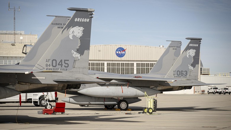 NASA's recently acquired F-15s parked at Armstrong Flight Research Center in Edwards, CA
