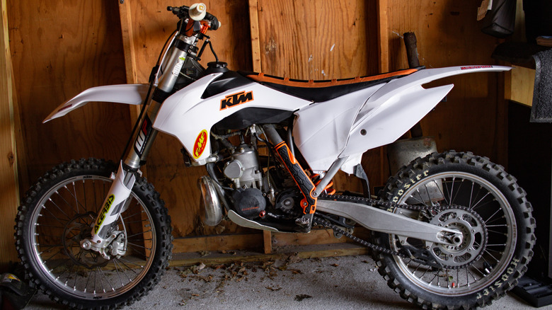 A two-stroke KTM dirt bike