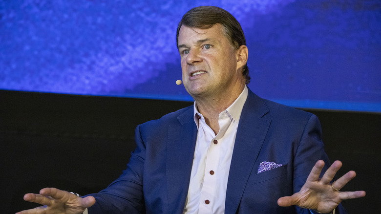 Ford Motor Company CEO Jim Farley speaks at a Ford Pro Accelerate event on September 30, 2025 in Detroit, Michigan.