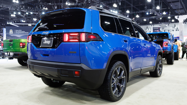 The all-new 2026 Jeep Cherokee Hybrid is on display during the 2025 Los Angeles Auto Show at the Los Angeles Convention Center on November 23, 2025 in Los Angeles, California.