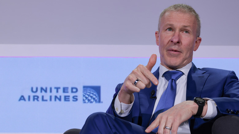 CEO of United Airlines Scott Kirby speaks at the Punchbowl News Conference at Union Station on March 10, 2026 in Washington, DC.