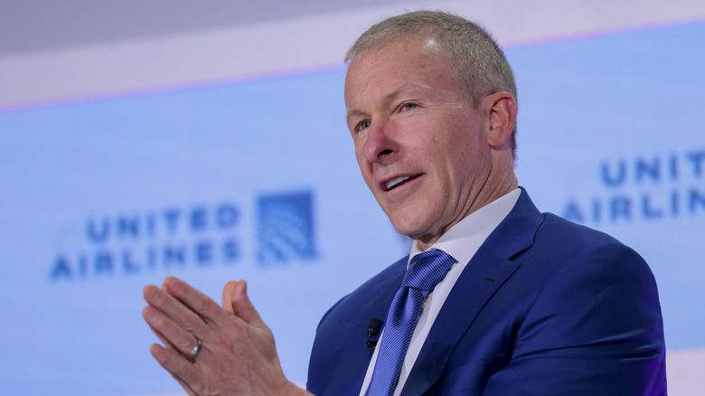 CEO of United Airlines Scott Kirby speaks at the Punchbowl News Conference at Union Station on March 10, 2026 in Washington, DC.