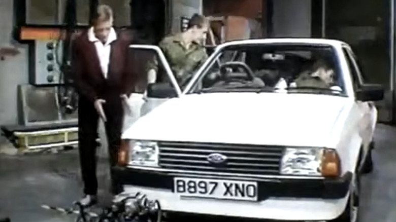 A first-generation Ford Escort MK3 on Record Breakers