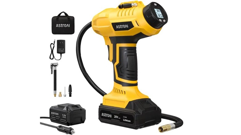 Product photo of AstroAI cordless tire inflator.