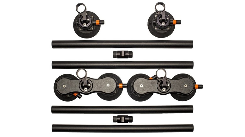 The SeaSucker monkey Bars laid out in white background.