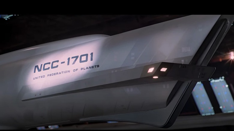 A nacelle of the Starship Enterprise bearing the serial number NCC-1701