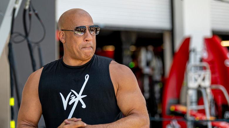 MIAMI, UNITED STATES - May 04, 2023: Vin Diesel at round 05 of the 2023 FIA Formula 1 championship taking place at the Miami International Autodrome in Miami United States