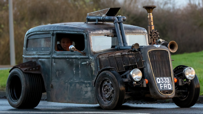 Black hot rod using an Austin Seven body