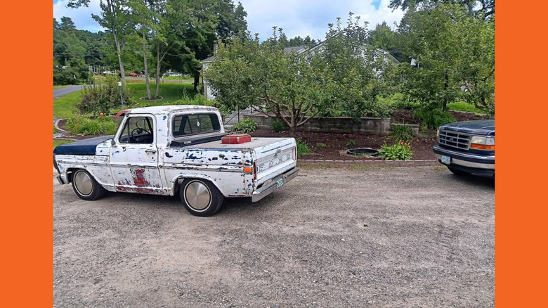 Shortened Ford truck with patina