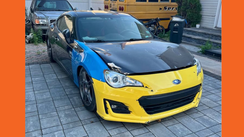 A tricolored Scion FR-S