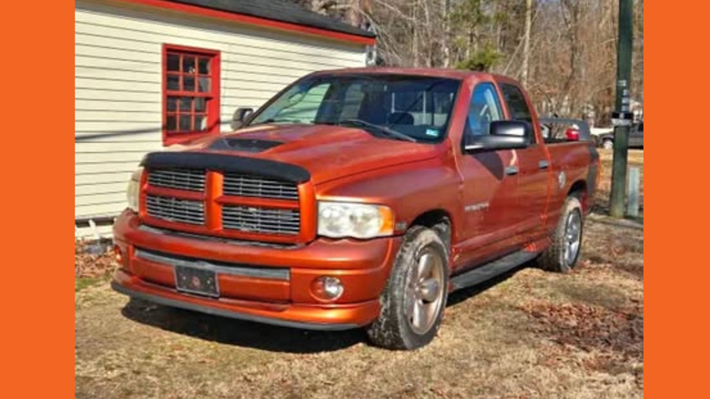 An orange Ram 1500 Daytona