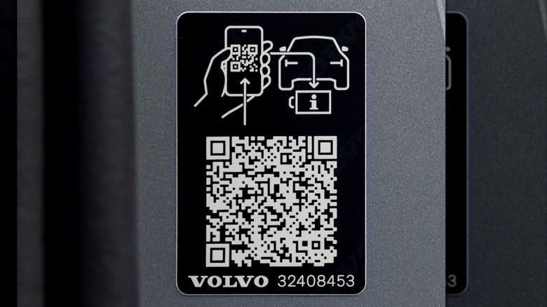 Volvo QR code to pair the car with your smartphone