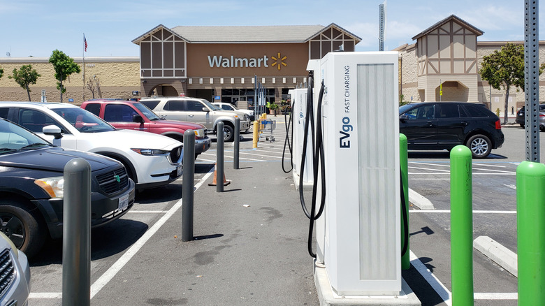 EV charging from Electrify America at a Walmart