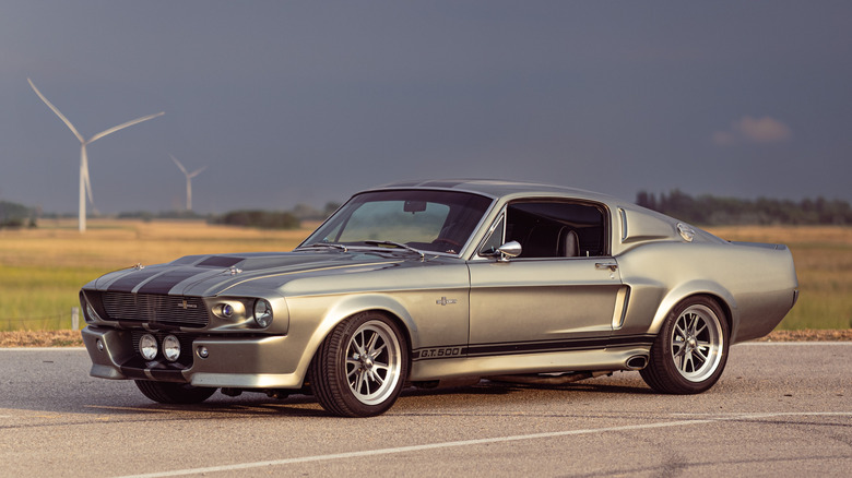 A Ford Mustang Shelby GT500 styled to look like Eleanor in the remake of Gone In 60 Seconds.
