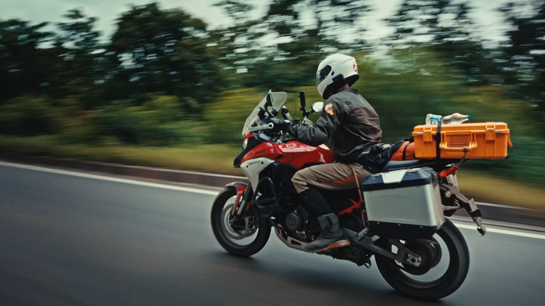 A rider on a Ducati Multistrada V4