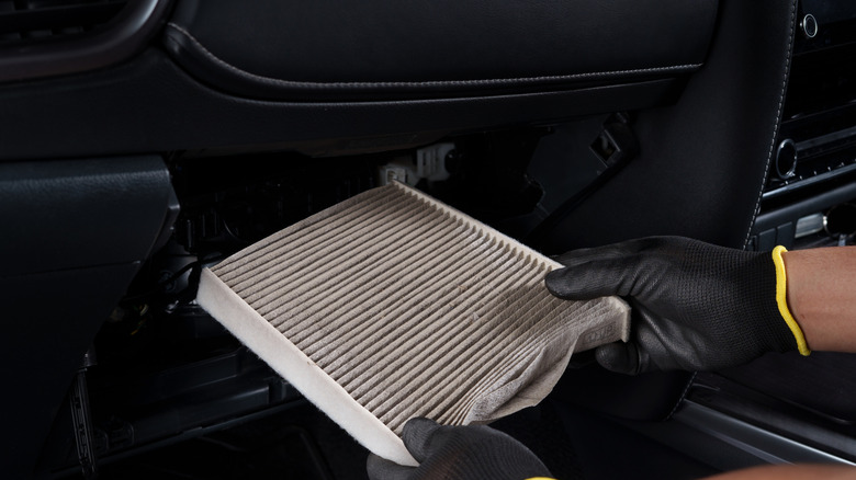 How easy it should be in replacing a dirty cabin air filter in a late model car.