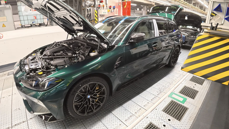 A BMW M3 Touring on the production line in Germany