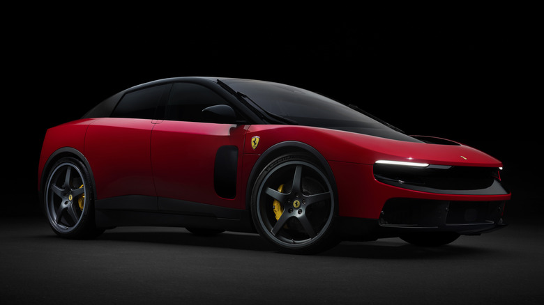 A red Ferrari Luce is a black studio