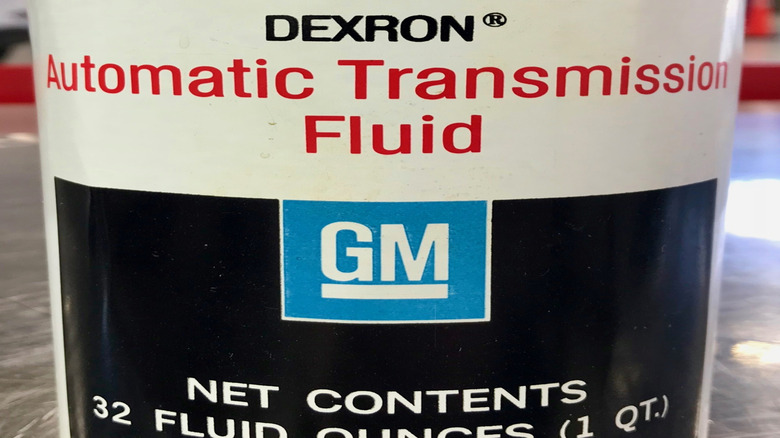 The label on a can of 1967 Dexron B automatic transmission fluid containing whale oil