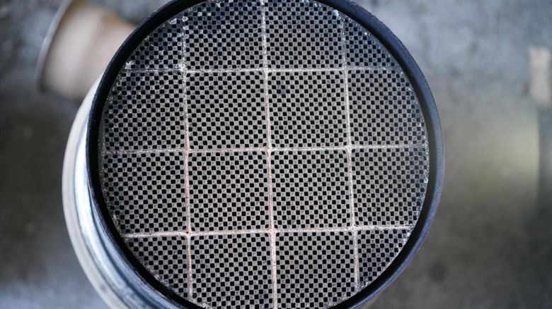 A close-up of a clean DPF filter.