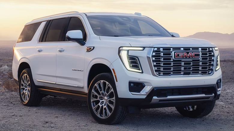 A 3/4 front static view of a 2026 GMC Yukon Denali