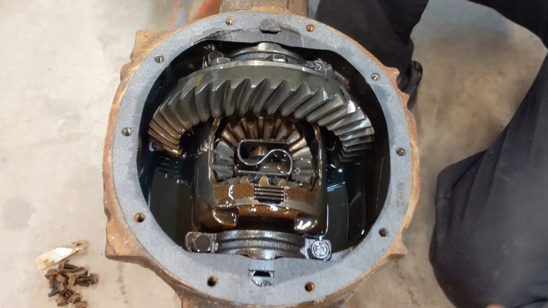 The inside of a limited-slip differential