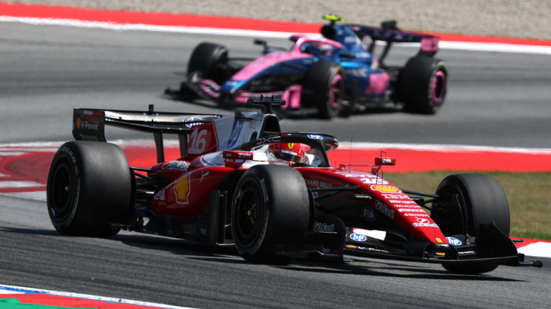 Charles Leclerc of Monaco driving the (16) Scuderia Ferrari SF-26 on track during the F1 Grand Prix of Barcelona-Catalunya on June 14, 2026.